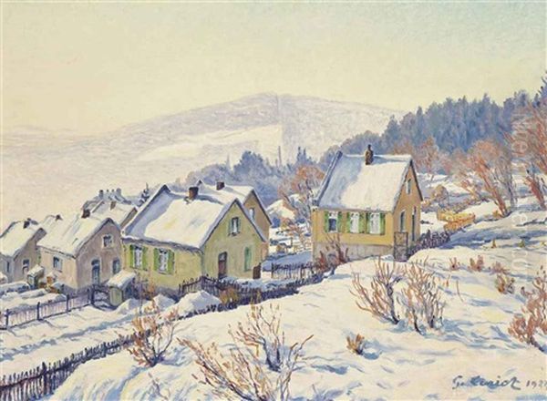 Neige A Georgenborn Oil Painting by Gustave Camille Gaston Cariot