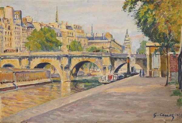 Quais De Paris Oil Painting by Gustave Camille Gaston Cariot