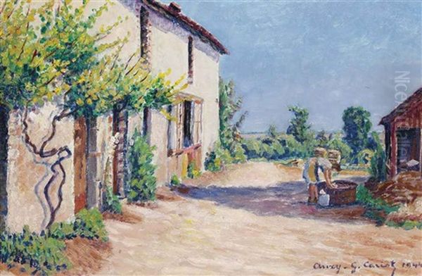 Maison A Auxy Oil Painting by Gustave Camille Gaston Cariot