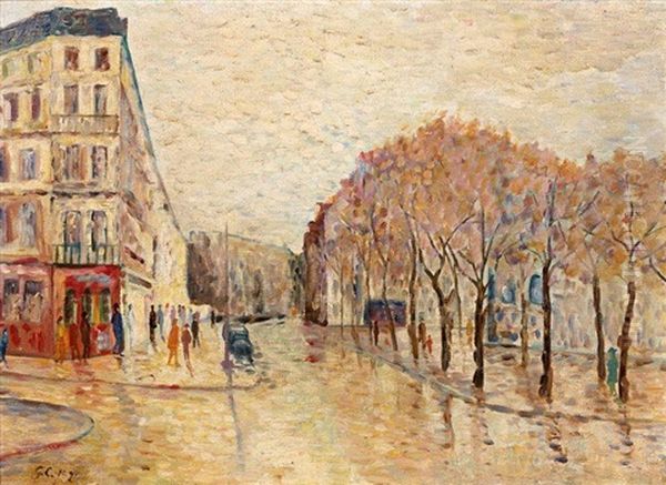 L'automne A Paris Oil Painting by Gustave Camille Gaston Cariot