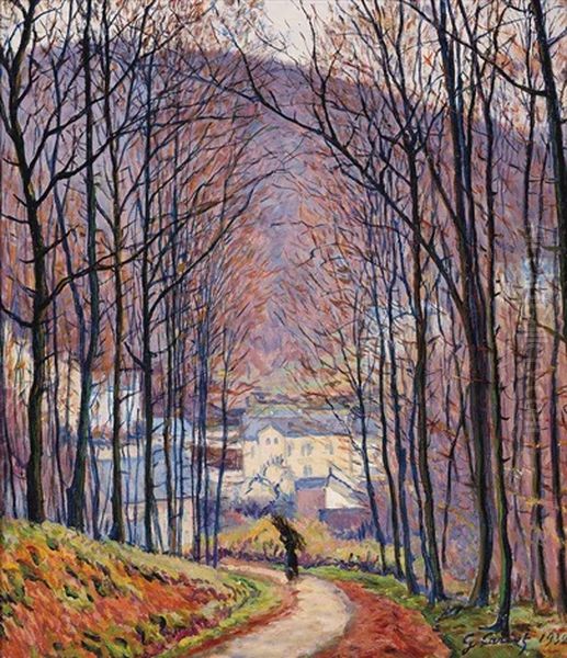 Chemin Et Sous-bois Oil Painting by Gustave Camille Gaston Cariot