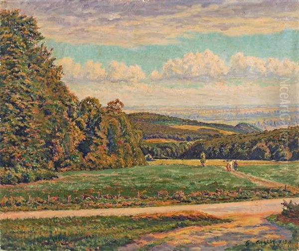 Paysage De Campagne Oil Painting by Gustave Camille Gaston Cariot