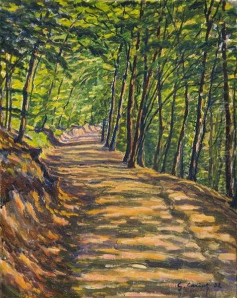 L'allee Ombragee (+ 2 Others, Various Sizes; 3 Works) Oil Painting by Gustave Camille Gaston Cariot