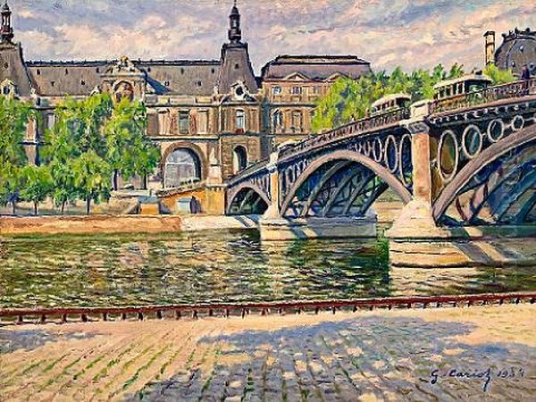 Pont Du Carrousel Oil Painting by Gustave Camille Gaston Cariot