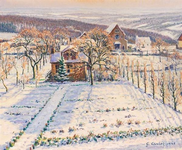 Landschaft Im Winter Oil Painting by Gustave Camille Gaston Cariot