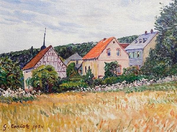 Les Maisons De Gies Oil Painting by Gustave Camille Gaston Cariot