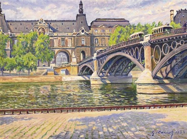 Pont Du Carrousel Oil Painting by Gustave Camille Gaston Cariot