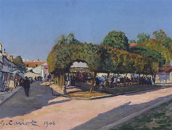 Scene De Rue Oil Painting by Gustave Camille Gaston Cariot