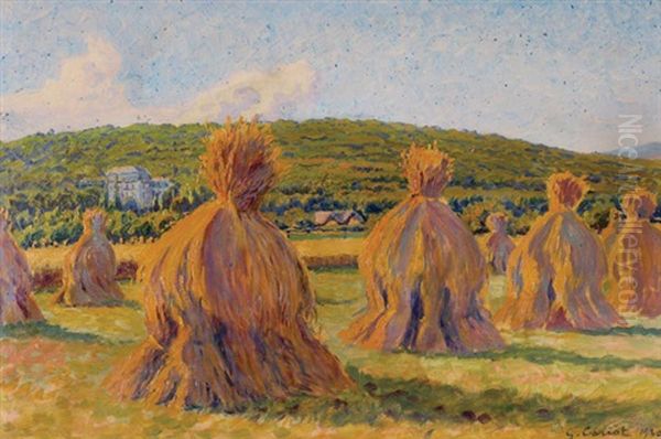 Stalks In The Field Oil Painting by Gustave Camille Gaston Cariot