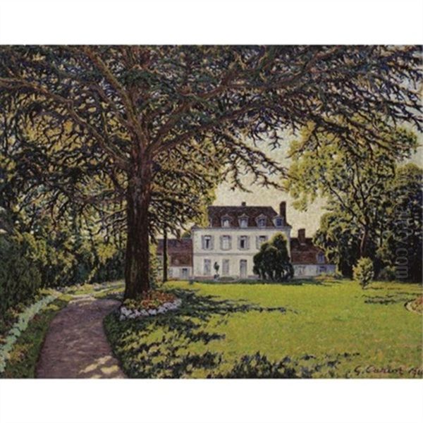 Le Parc Du Chateau A Perigny Oil Painting by Gustave Camille Gaston Cariot