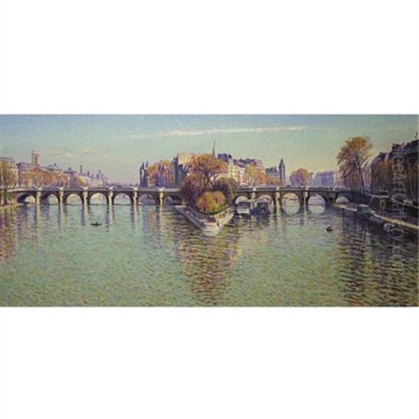 Le Pont Neuf A Paris (beau Temps Clair) by Gustave Camille Gaston Cariot