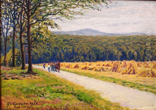 Sur Le Chemin Des Champs Oil Painting by Gustave Camille Gaston Cariot