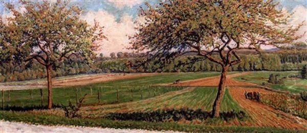 Paysage Aux Arbres Fruitiers Oil Painting by Gustave Camille Gaston Cariot