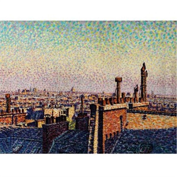 Les Toits De Paris A Midi Oil Painting by Gustave Camille Gaston Cariot