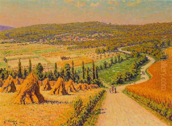 La Route Parmi Les Champs En Ete Oil Painting by Gustave Camille Gaston Cariot