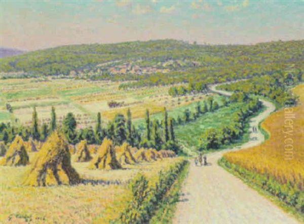 La Route Parmi Les Champs En Ete Oil Painting by Gustave Camille Gaston Cariot