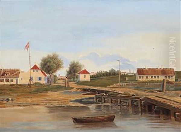 Ladepladsen Ved Masned O Oil Painting by Adolf Carl