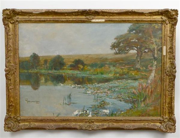 Landscape With Ducks Oil Painting by John Carlaw