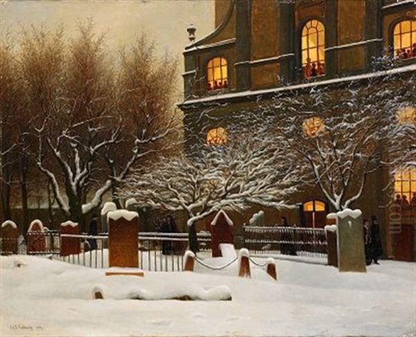 Ottesang I Maria Kyrka - Stockholm Oil Painting by Carl Gustav Carleman