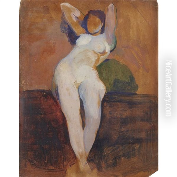 Lounging Nude Oil Painting by Arthur Beecher Carles