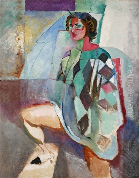 Harlequin Oil Painting by Arthur Beecher Carles