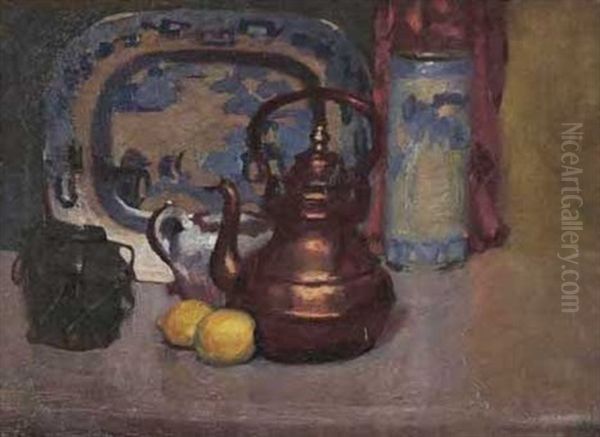 Still Life With A Copper Kettle Oil Painting by Arthur Beecher Carles