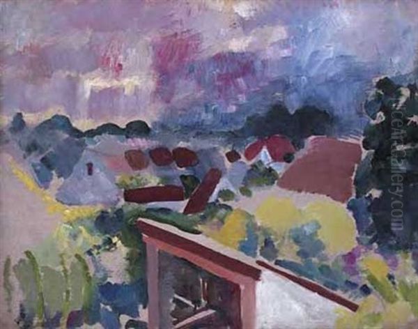 Rooftops Ii Oil Painting by Arthur Beecher Carles