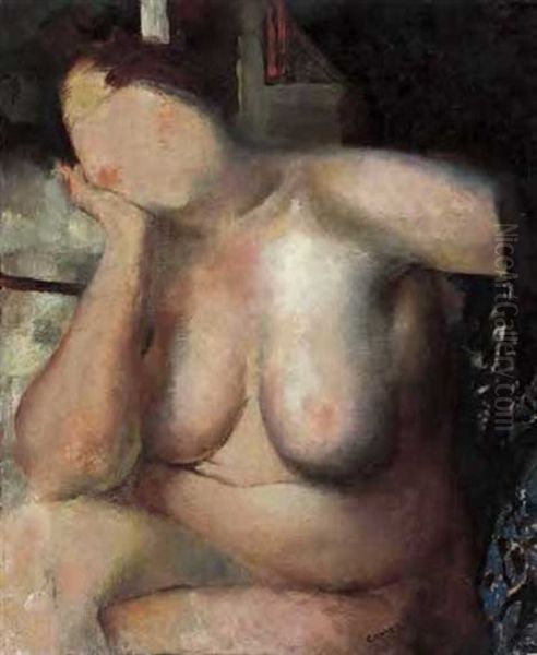 Seated Female Nude Oil Painting by Arthur Beecher Carles