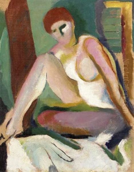 Modernist Seated Nude Oil Painting by Arthur Beecher Carles