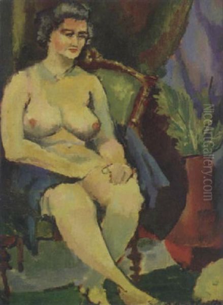 Seated Nude Woman Oil Painting by Arthur Beecher Carles