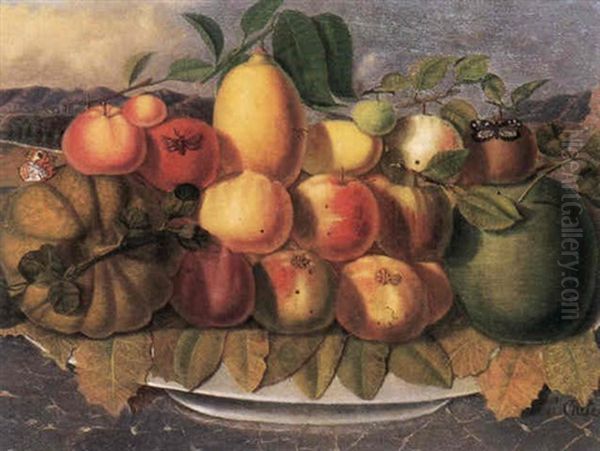 Nature Morte Aux Fruits Et Aux Papillons Oil Painting by Arthur Beecher Carles