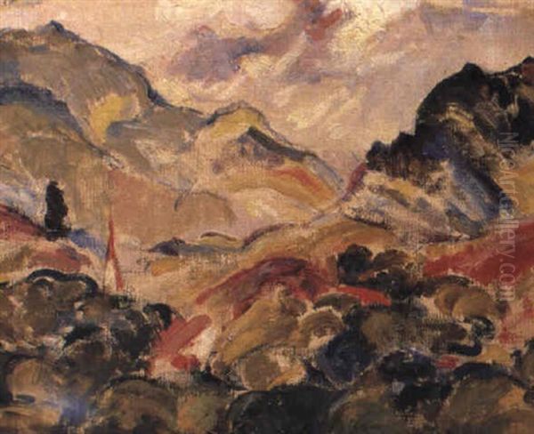 Mountain Landscape Oil Painting by Arthur Beecher Carles