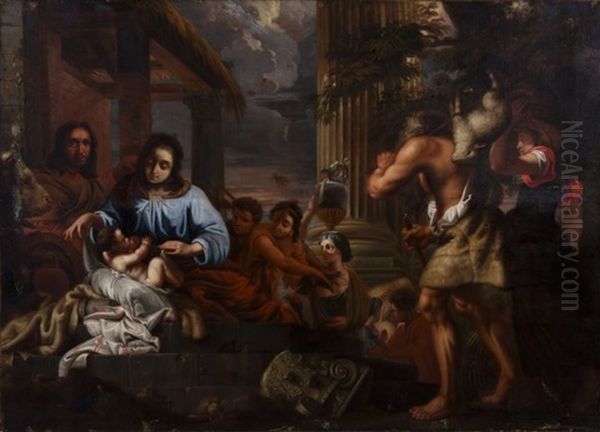 Adoration Des Bergers Oil Painting by Jean-Guillaume Carlier