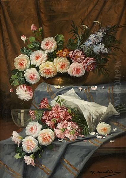 Entablement Fleuri Oil Painting by Max Carlier