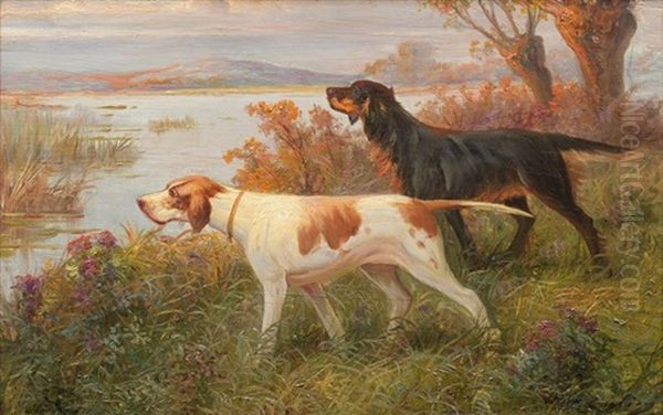 Les Chiens D'arret Oil Painting by Max Carlier