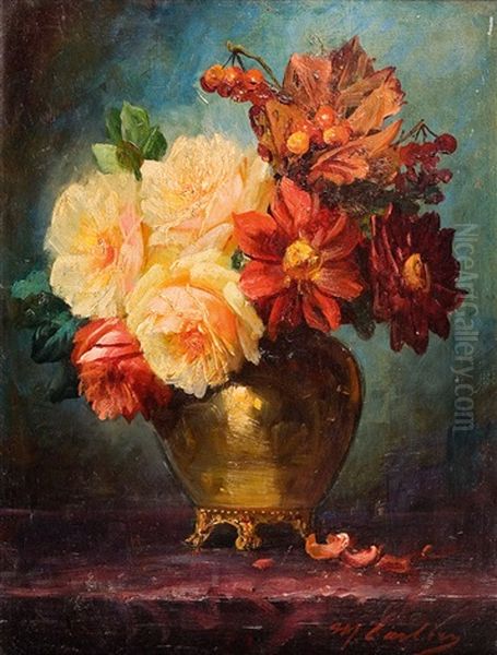 Nature Morte De Fleurs Oil Painting by Max Carlier