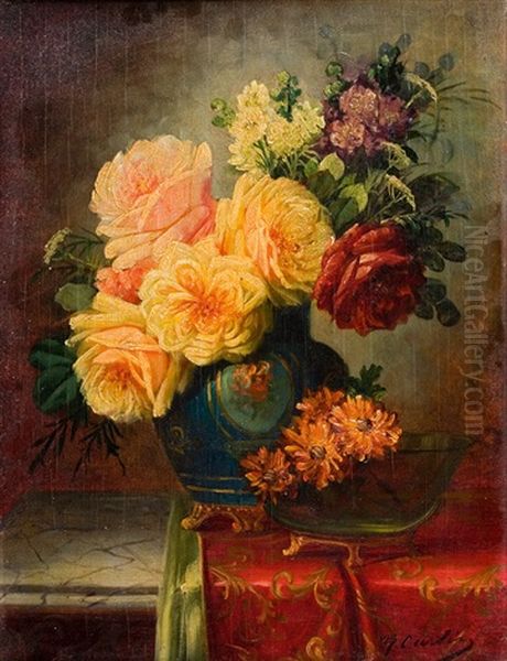 Nature Morte De Fleurs Oil Painting by Max Carlier