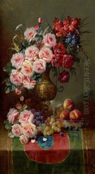 Still Life With Flowers Oil Painting by Max Carlier