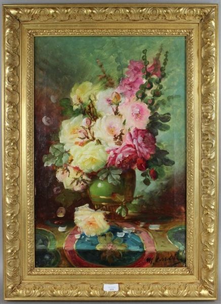 Vase De Fleurs Oil Painting by Modeste (Max) Carlier