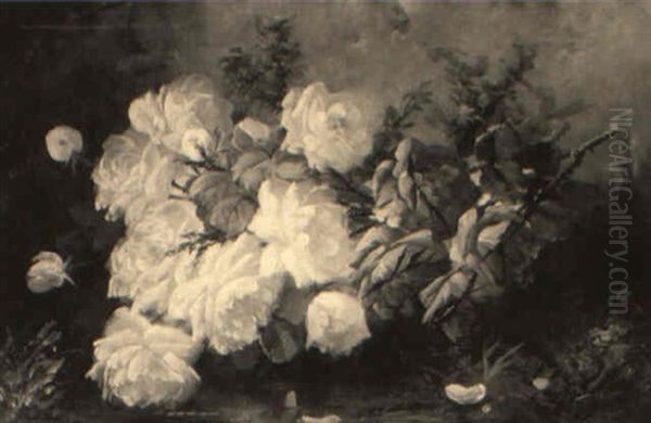 Spray Of Roses Oil Painting by Modeste (Max) Carlier