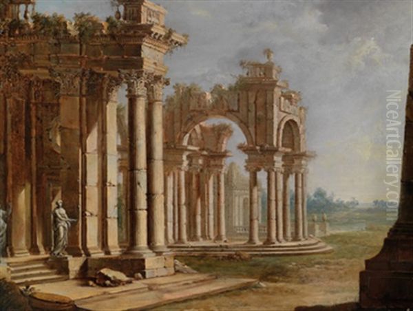 Phantastische Ruinenarchitektur Oil Painting by Alberto Carlieri