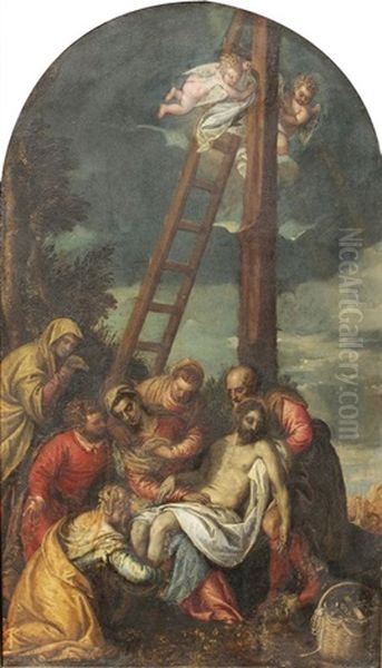 La Deposition Du Christ Oil Painting by Benedetto Carlieri