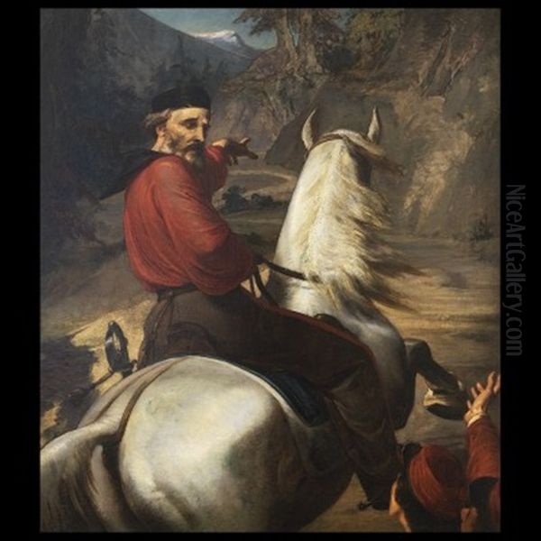 Giuseppe Garibaldi A Cavallo by Giulio Carlini