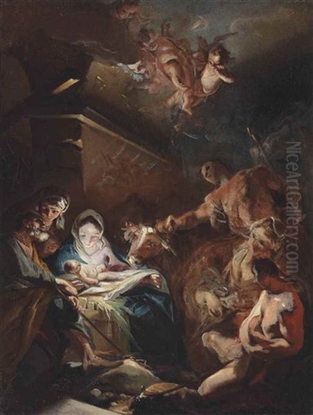 The Adoration Of The Shepherds Oil Painting by Carlo Innocenzo Carlone