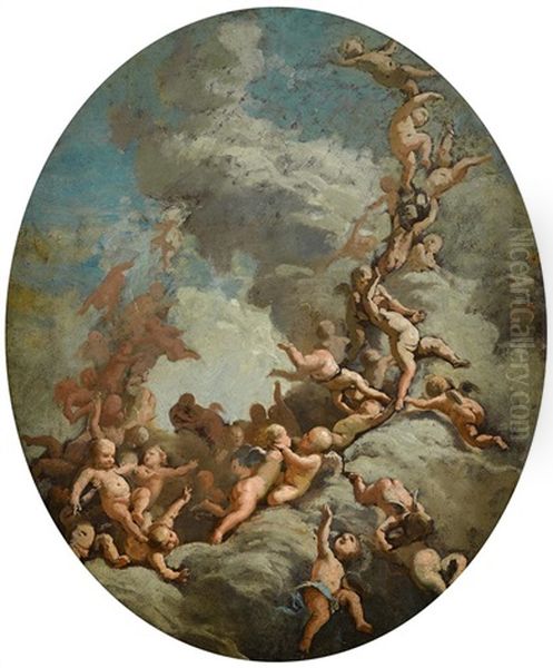 Bozzetto For A Ceiling Fresco Oil Painting by Carlo Innocenzo Carlone