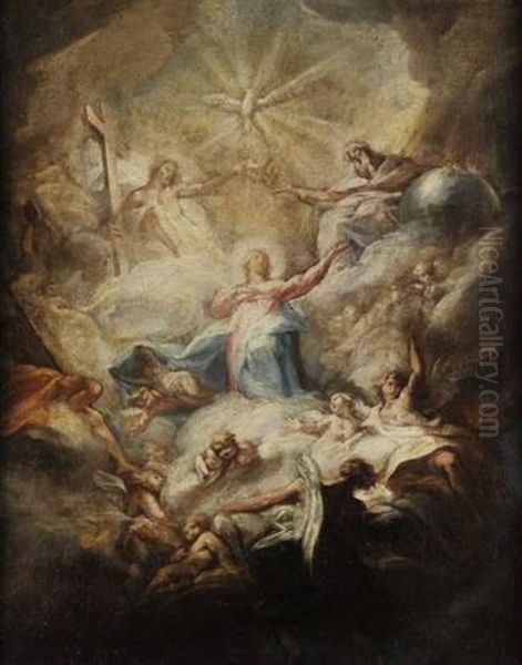 Le Couronnement De La Vierge Oil Painting by Carlo Innocenzo Carlone