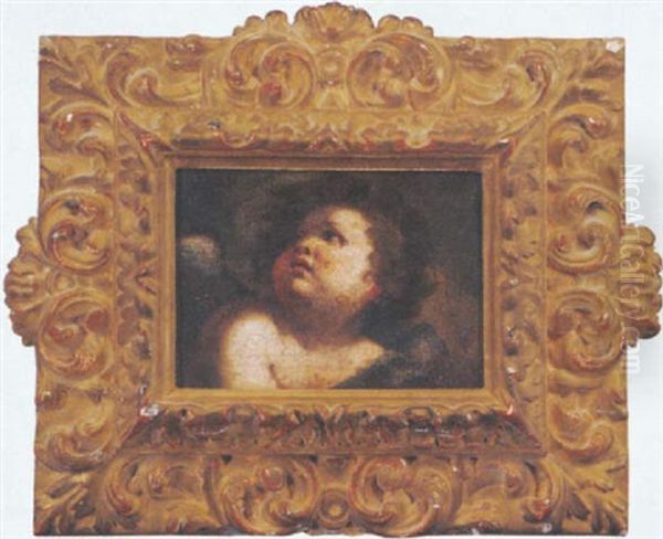 A Putto Oil Painting by Carlo Innocenzo Carlone