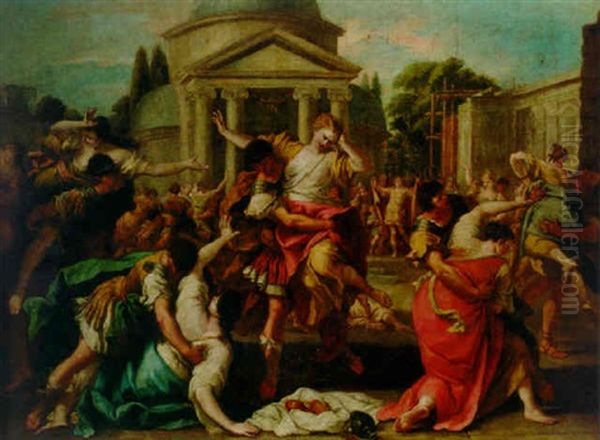 The Rape Of The Sabines Oil Painting by Carlo Innocenzo Carlone