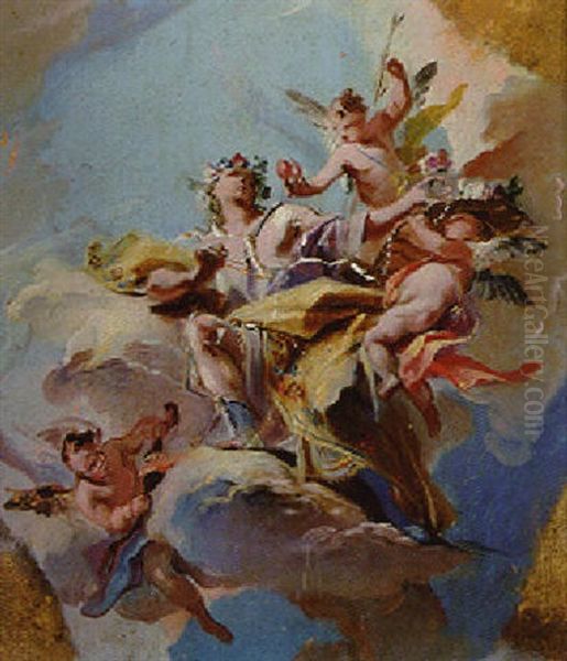 Venus And Cupid Oil Painting by Carlo Innocenzo Carlone