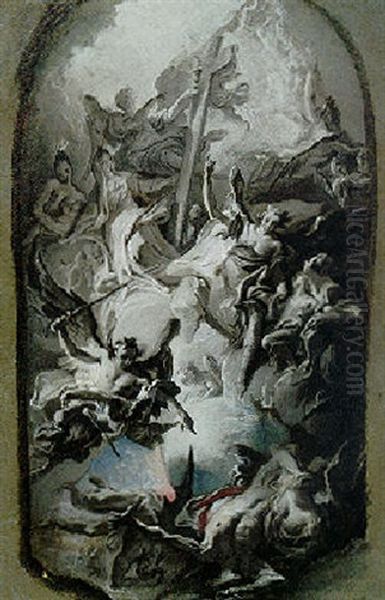 Triumph Of The Cross Oil Painting by Carlo Innocenzo Carlone